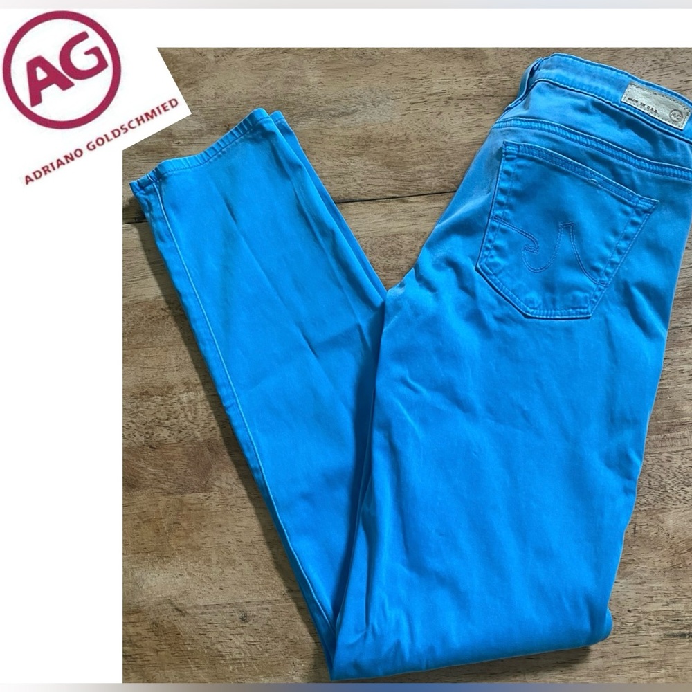 Adriano Goldschmied Women’s Sz 27R Aqua Blue the Stilt Cigarette Jean